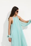 Urban Muse Ondine gown in aqua mint, flowy maxi dress with a relaxed fit and elegant design, perfect for summer or casual occasions.