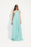 Urban Muse Ondine Maxi Dress in Aqua Mint, flowing sleeveless gown with a relaxed fit and elegant design.
