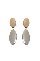 Silver and gold earrings from Silvia Gnecchi's TARA IN collection, featuring elegant design and mixed metal accents.