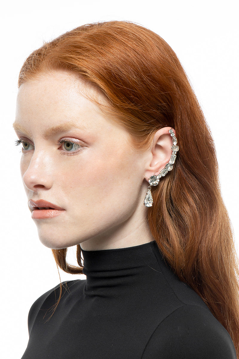 Silver Cassidy earrings by Silvia Gnecchi featuring sleek, modern design with polished silver finish and elegant drop style.