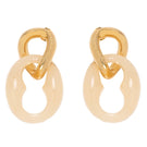 Gold and rice-colored ULU earrings by Silvia Gnecchi featuring intricate design and elegant craftsmanship.