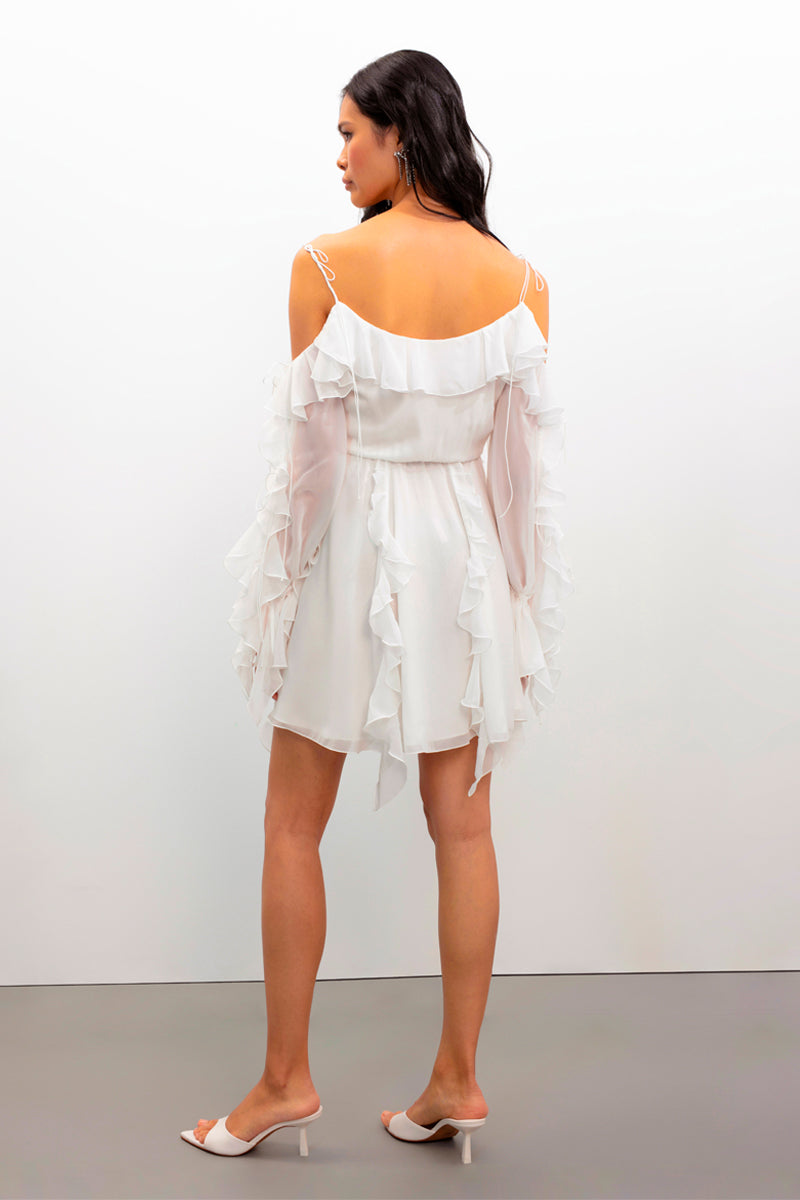 MORNING FOREST MINI DRESS IN WHITE - CULT MIA
