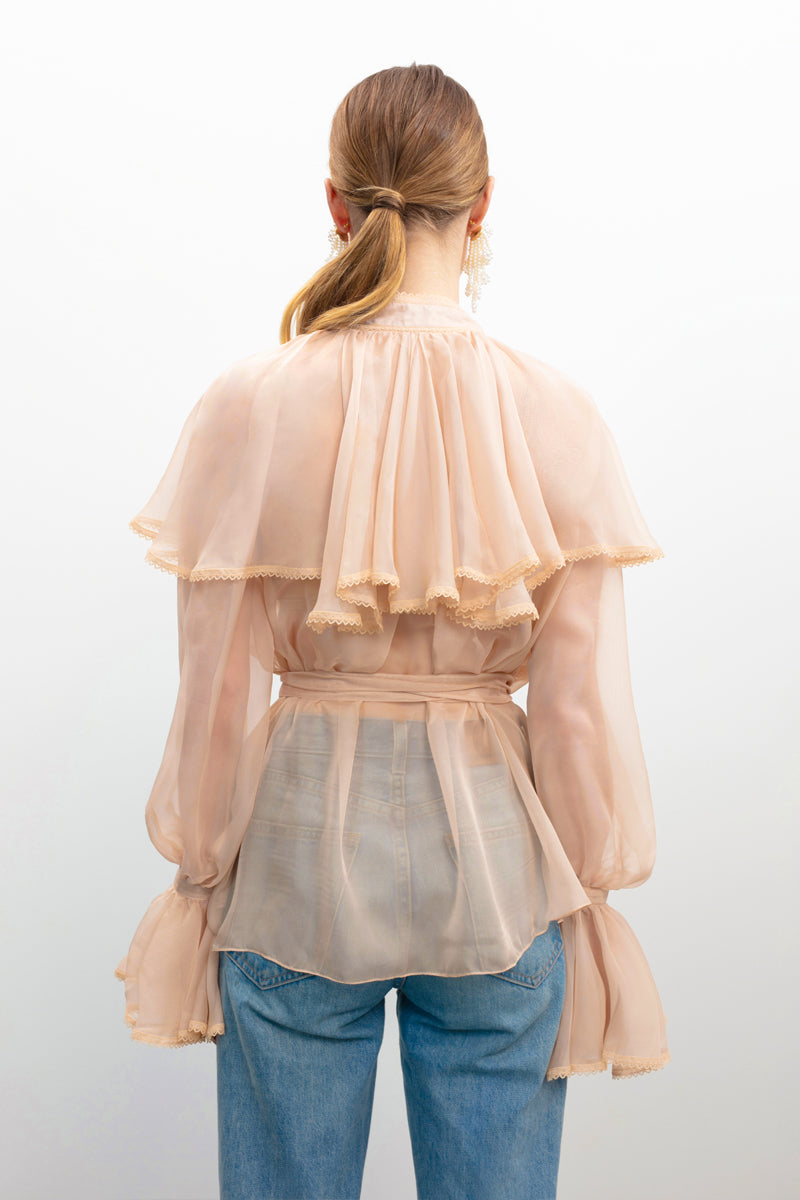 OCEAN OF THE TENDERNESS BLOUSE IN BEIGE - CULT MIA