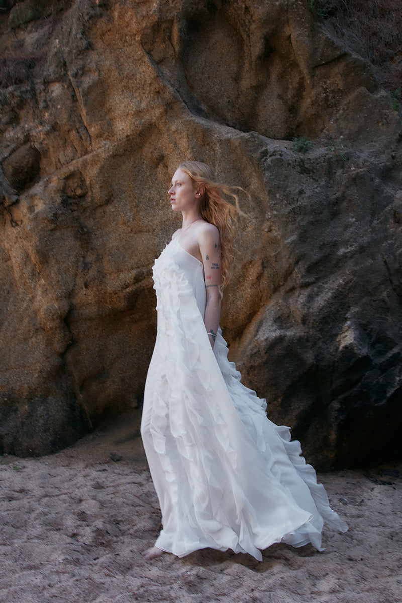 OvertheSea white maxi dress with flowing fabric and sleeveless design, perfect for summer or casual occasions.