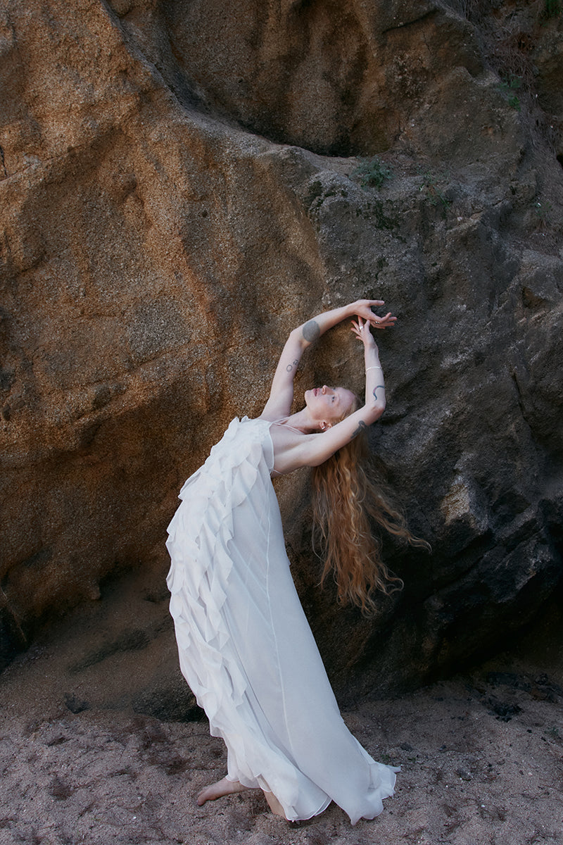 OvertheSea white maxi dress with flowing fabric and sleeveless design, perfect for summer or casual occasions.