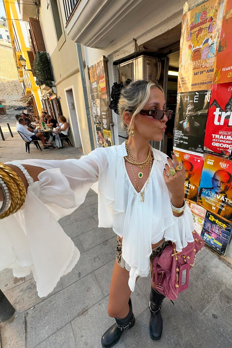 OCEAN OF THE TENDERNESS BLOUSE IN MILKY WHITE - CULT MIA