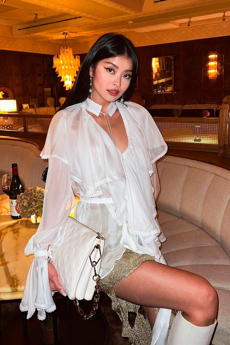 OCEAN OF THE TENDERNESS BLOUSE IN MILKY WHITE - CULT MIA