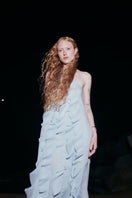 Sky blue AQUA dress by OVERTHESEA, a stylish maxi dress with flowing fabric and elegant design.