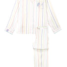 Manito Ocean Stripe women's lounge set pajamas with blue and white striped fabric, comfortable fit, perfect for relaxing at home.