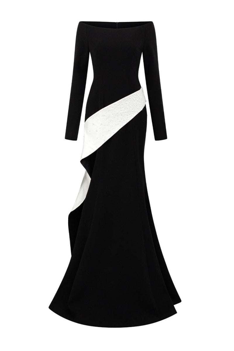 فستان ميكا من الكريب والتفتا