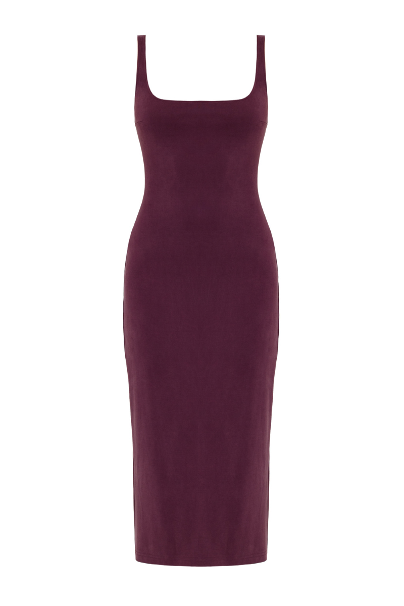 OLIVIA GRAPE PURPLE MIDI BODYCON DRESS