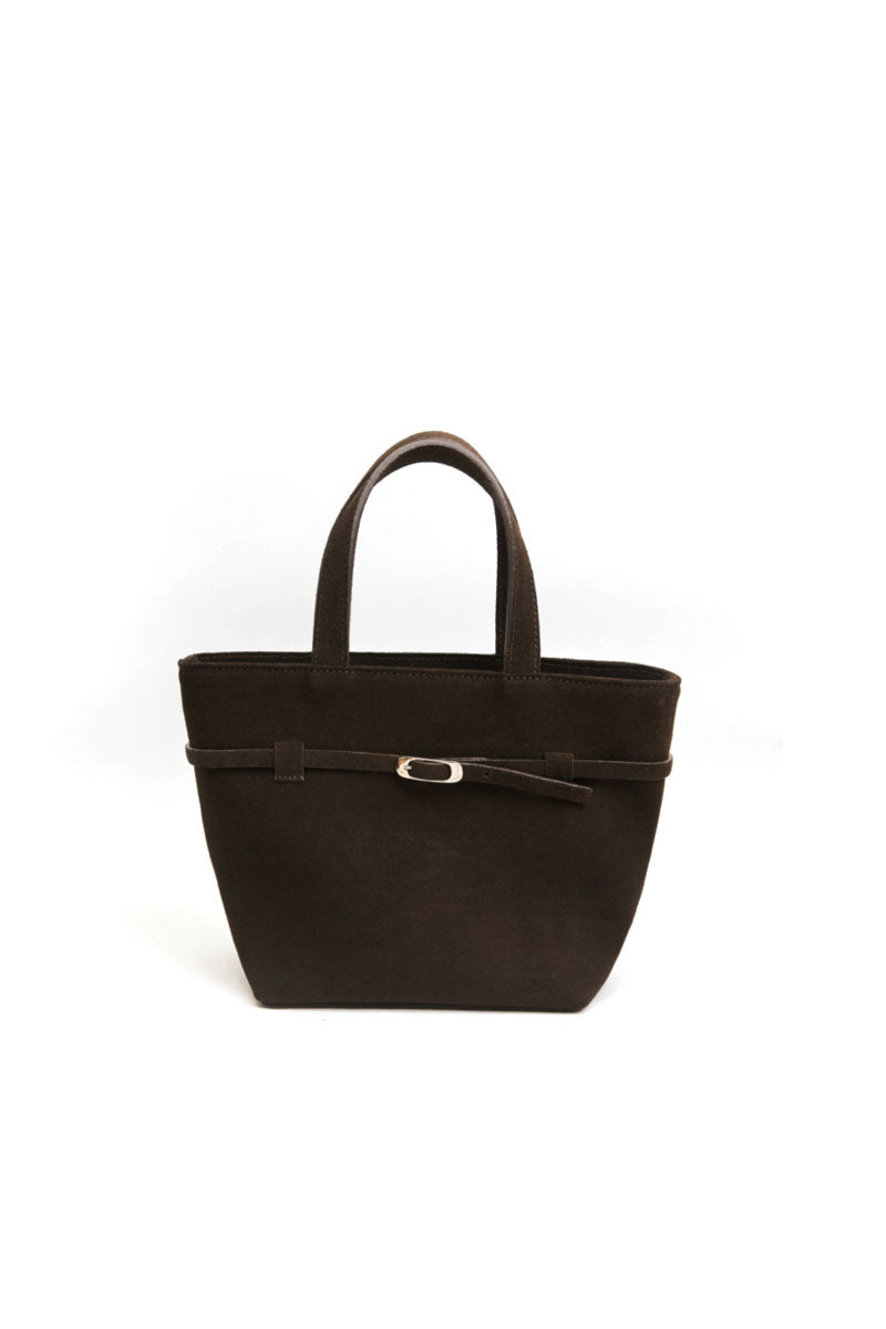 TUEAM'S Olvia brown crossbody bag with top handle, showing a stylish leather design and adjustable strap.