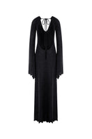 Black OLYA maxi dress by Suncillo, flowing fabric with a relaxed fit, perfect for elegant or casual occasions.