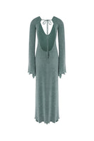 Suncillo OLYA maxi dress in sage green, flowing fabric with a relaxed fit, perfect for casual or summer wear.