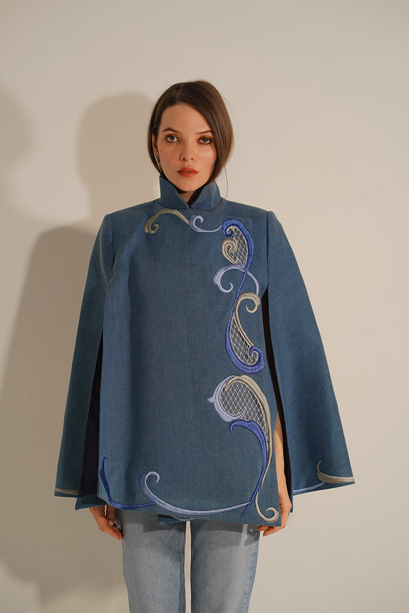 OLYMPIA DENIM CAPE