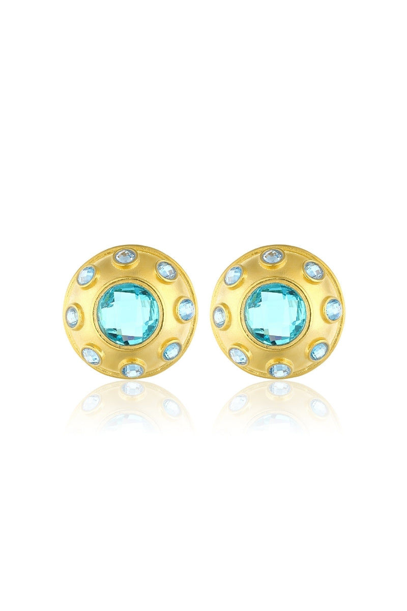 OLYMPIA EARRINGS IN AQUAMARINE BLUE - CULT MIA