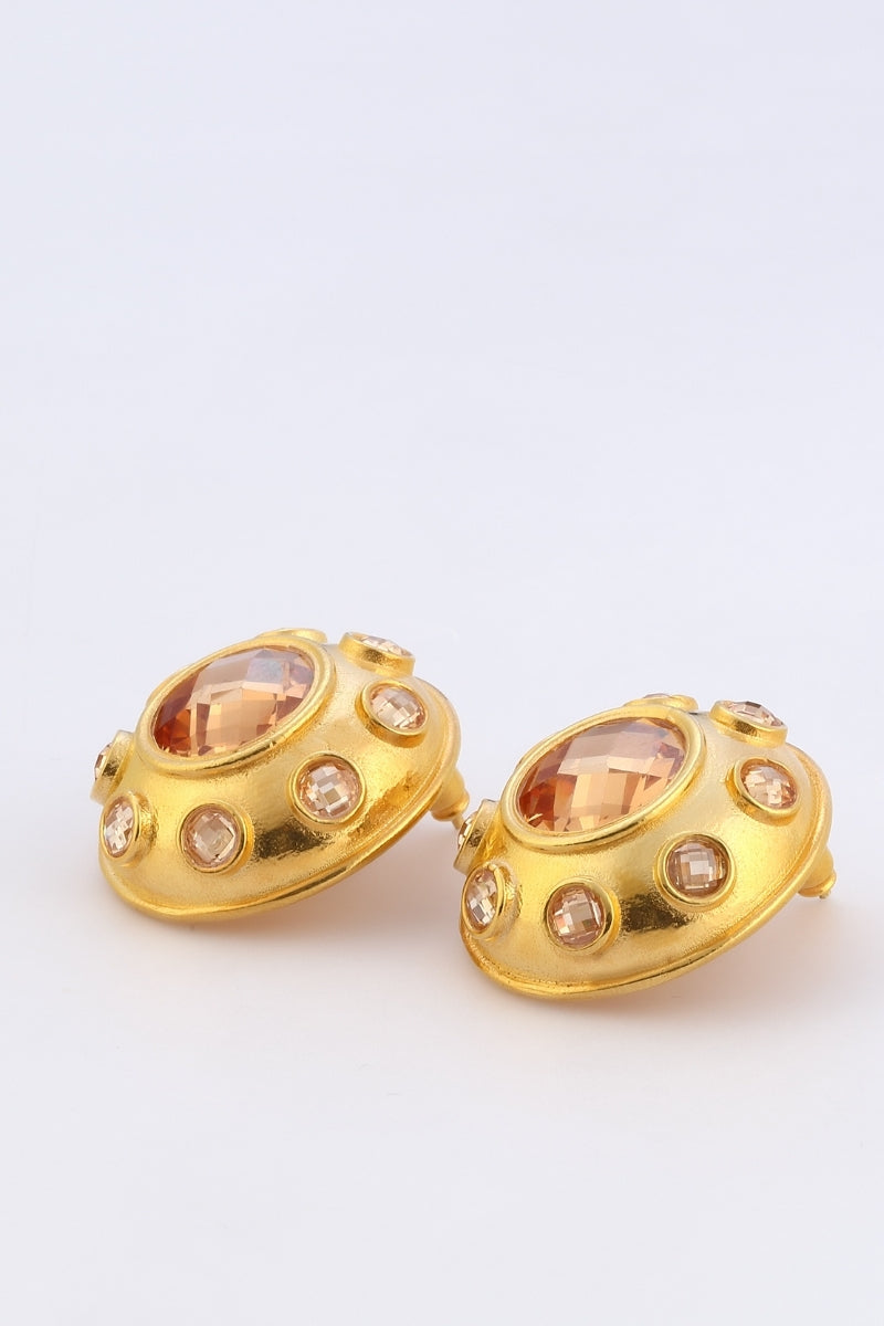OLYMPIA EARRINGS IN CORAL GOLD - CULT MIA