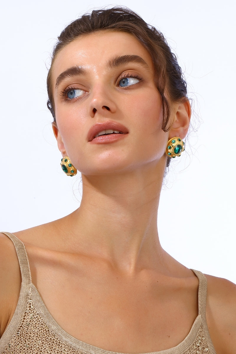 OLYMPIA EARRINGS IN EMERALD GREEN - CULT MIA