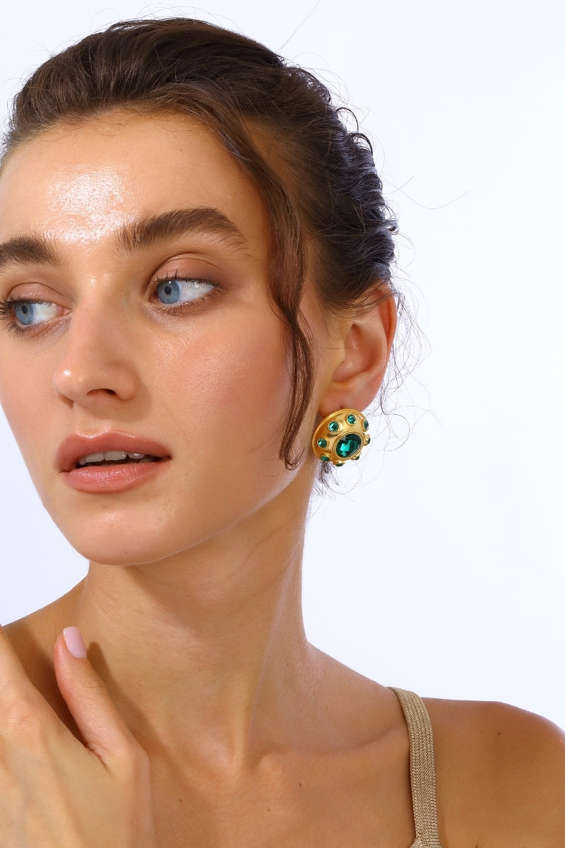 OLYMPIA EARRINGS IN EMERALD GREEN - CULT MIA