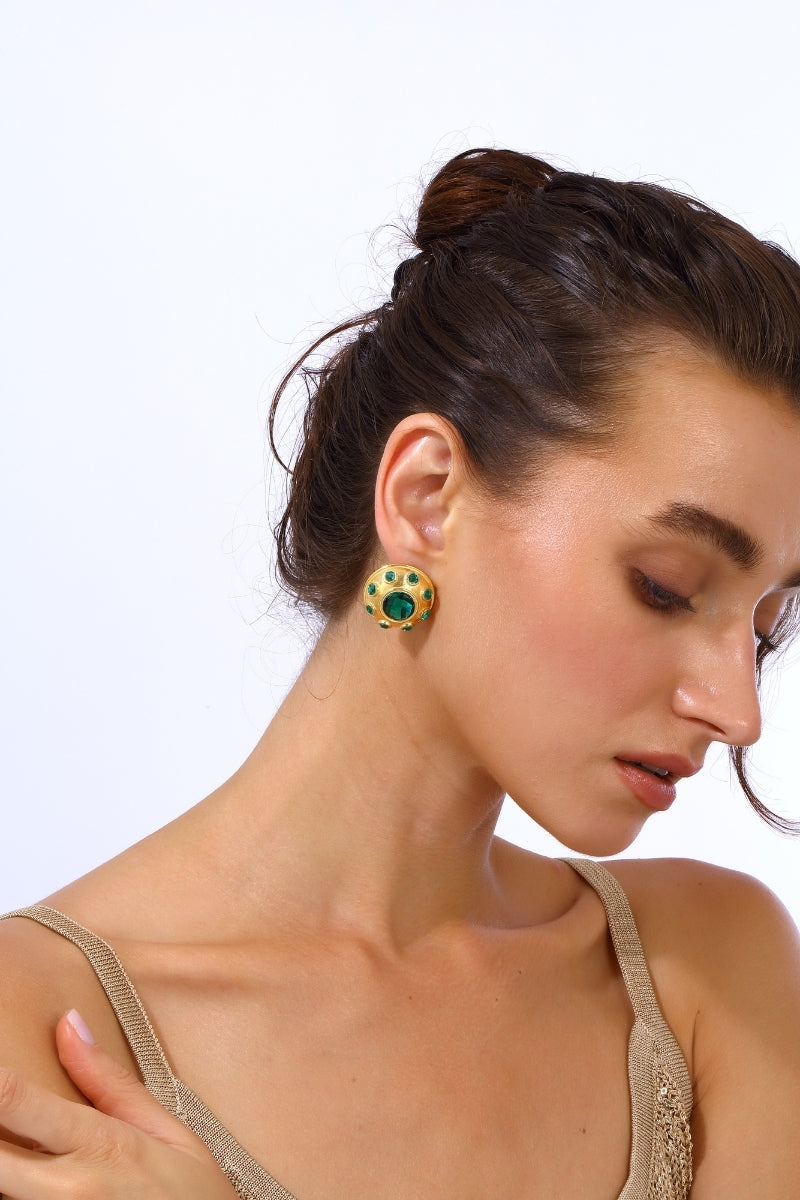 OLYMPIA EARRINGS IN EMERALD GREEN - CULT MIA