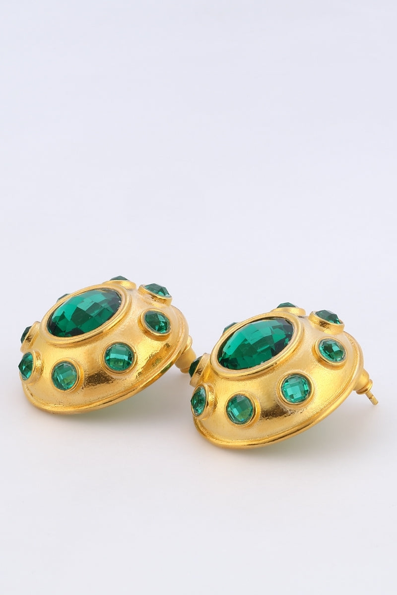 OLYMPIA EARRINGS IN EMERALD GREEN - CULT MIA