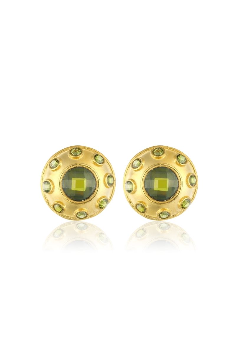 OLYMPIA EARRINGS IN OLIVE GREEN - CULT MIA
