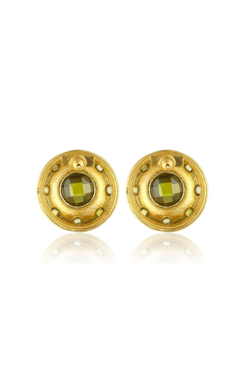 OLYMPIA EARRINGS IN OLIVE GREEN - CULT MIA