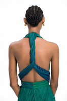 Maylé Vásquez Ondina jumpsuit in deep green ombre, featuring a stylish and comfortable design perfect for casual or dressy occasions.