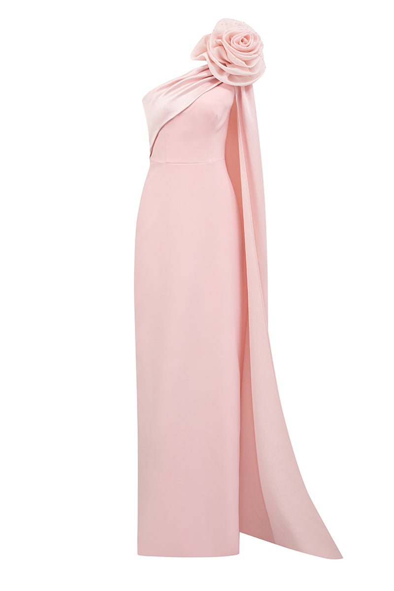 CREPE AND SILK TAFFETA DRESS IN PINK - CULT MIA
