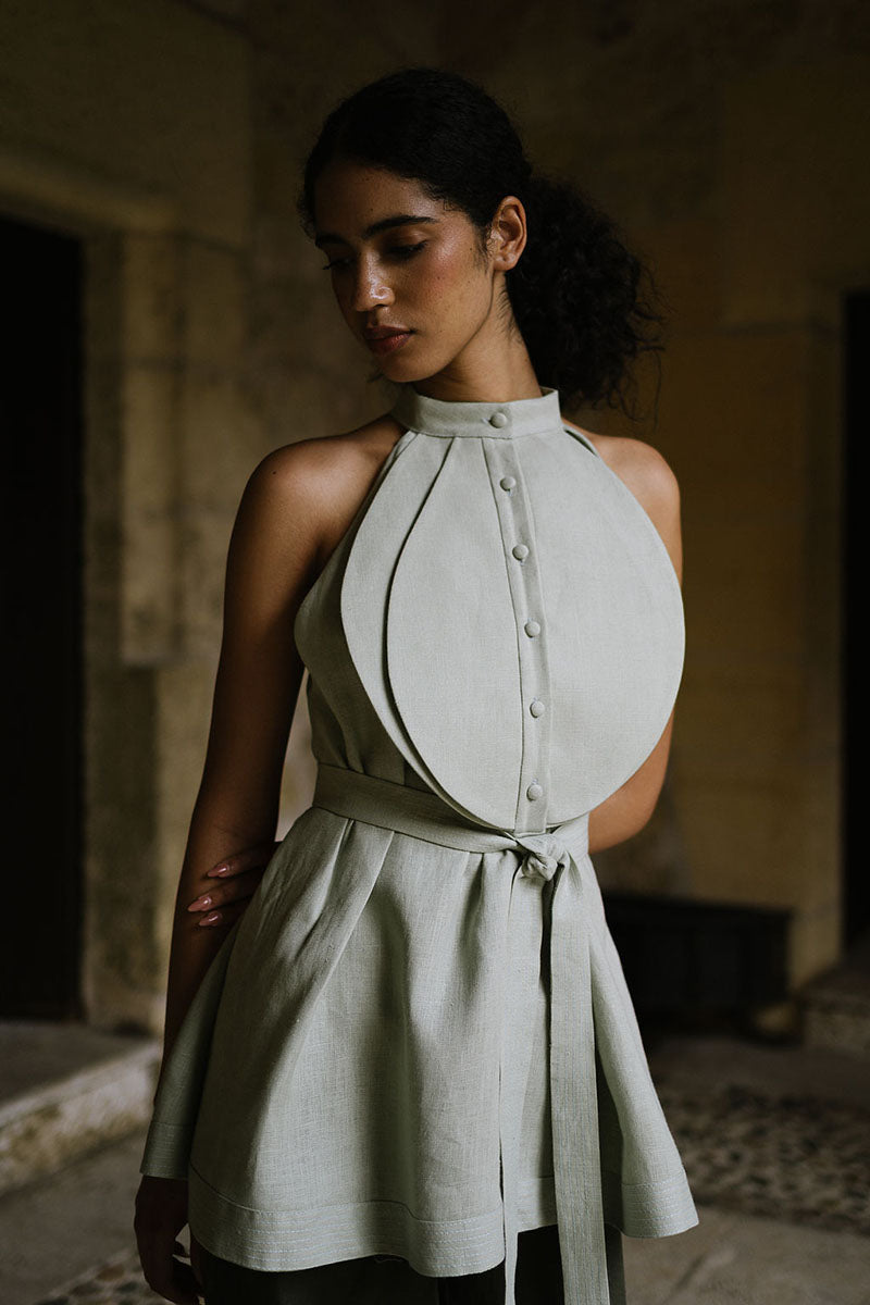 OPHELIA BLOUSE IN ALOE WASH - CULT MIA