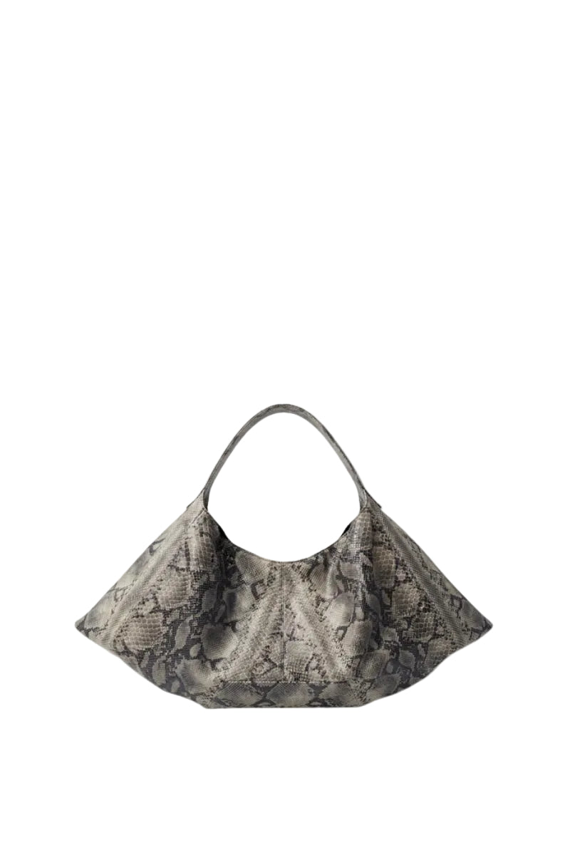 Double A Ophelia oversized shoulder bag in stylish snakeprint with a spacious design and bold pattern.