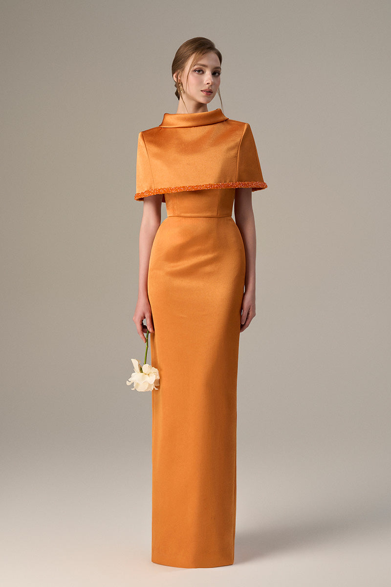 elegant orange dress AOMEI Women's Bodycon Dresses Square Neck Puff Sleeve Hollowed Out Elegant Midi Graduation for Women (XX-Large) : Clothing, Shoes & Jewelry Low stretch Closure Dark Orange Satin Dress Charming