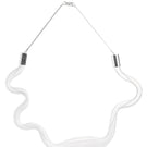 Organic glass necklace by MAZ Manuela Álvarez featuring a sleek, transparent glass pendant on a delicate chain.