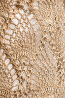 Close-up of Verdi gold and beige pineapple-shaped shoulder bag, showcasing textured design and stylish gold accents.