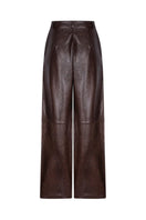 ZUT oversized chocolate croc-embossed pants with a loose fit and textured crocodile pattern, casual streetwear style.