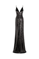 Elegant AZMIRA gown by EEGEN STUDIO featuring intricate embroidery and flowing fabric, showcased in a full-length view.