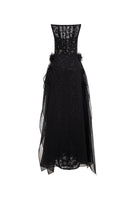 Elegant VESARA gown by EEGEN STUDIO featuring flowing fabric and intricate design, shown in a stylish front view.