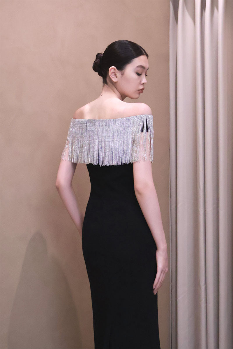 Elegant EEGEN STUDIO Kaya gown with intricate embroidery and flowing fabric, perfect for formal occasions.