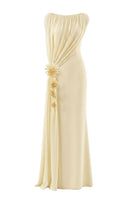 Elegant Nayla dress gown by EEGEN Studio featuring flowing fabric and intricate design, shown in a stylish full-length view.