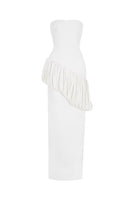 Poem Isolara Midi Gown with elegant flowy fabric and detailed design, perfect for formal occasions.