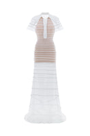 Poem Opaline Maxi Dress, elegant long dress with flowing fabric and floral pattern, perfect for summer occasions.