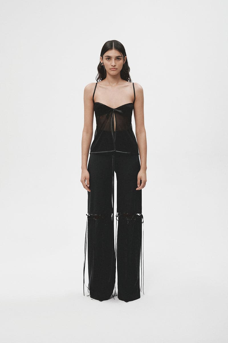 BLACK LINGERIE TOP - CULT MIA