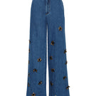 DUMA&CO UMBRAL PANTS jeans in classic blue, featuring a slim fit, five-pocket design, and stylish stitching.