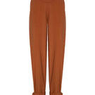 DUMA&CO ETEREO pants in black fabric, slim fit design with front pockets, displayed on a hanger.
