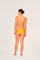 Aguaclara papaya triangle bikini top with vibrant orange color and adjustable straps for a stylish swimwear look.