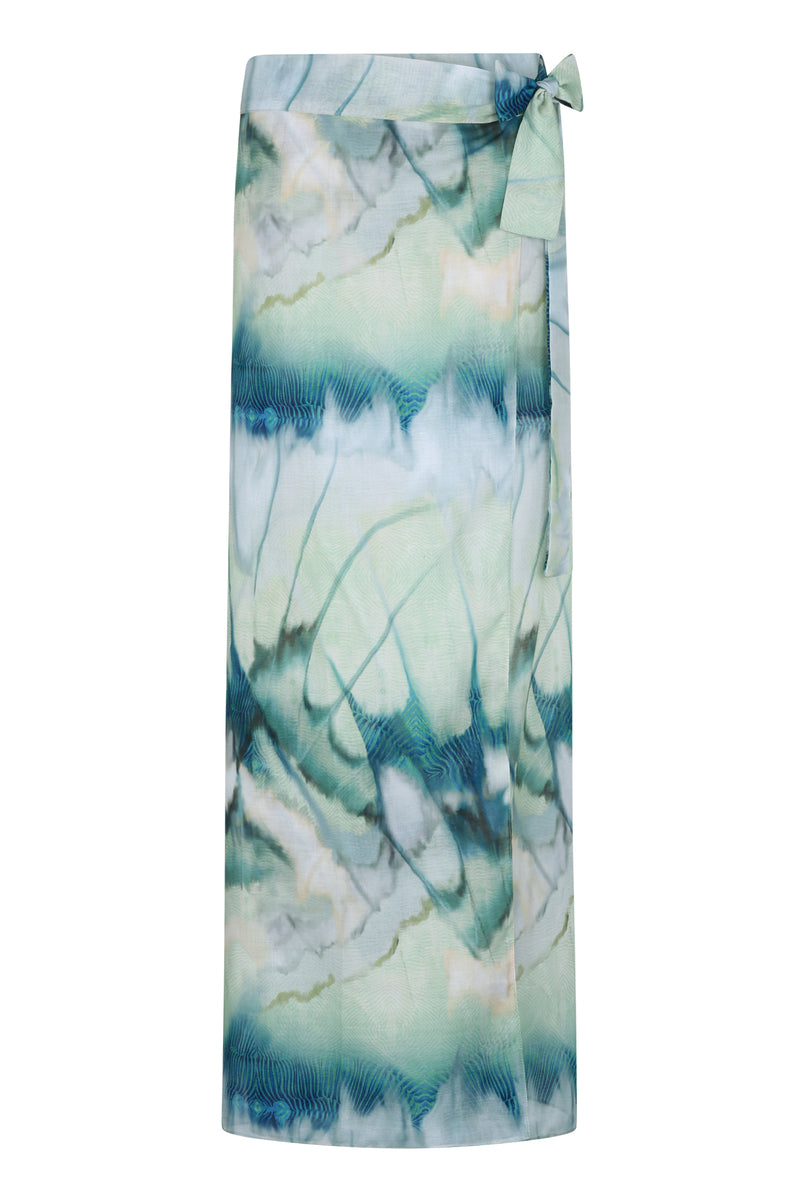 PAREO SKIRT IN PRINT SAGE - CULT MIA