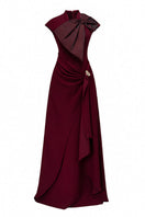 PAVILLON DRESS IN BURGUNDY