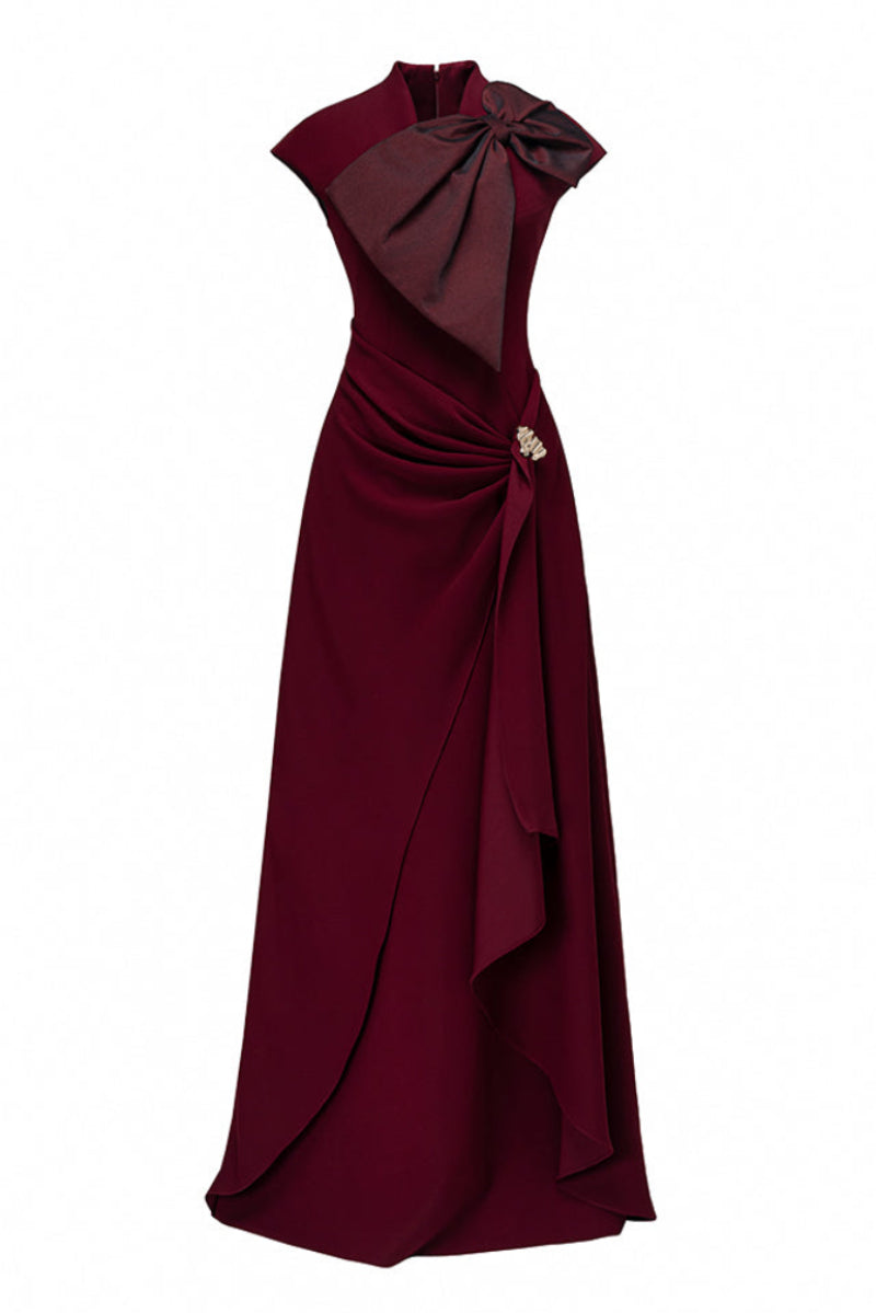 PAVILLON DRESS IN BURGUNDY