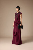 PAVILLON DRESS IN BURGUNDY