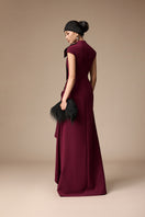 PAVILLON DRESS IN BURGUNDY